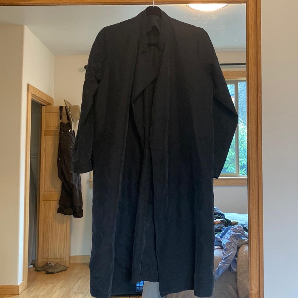 American apparel black duster - belt missing